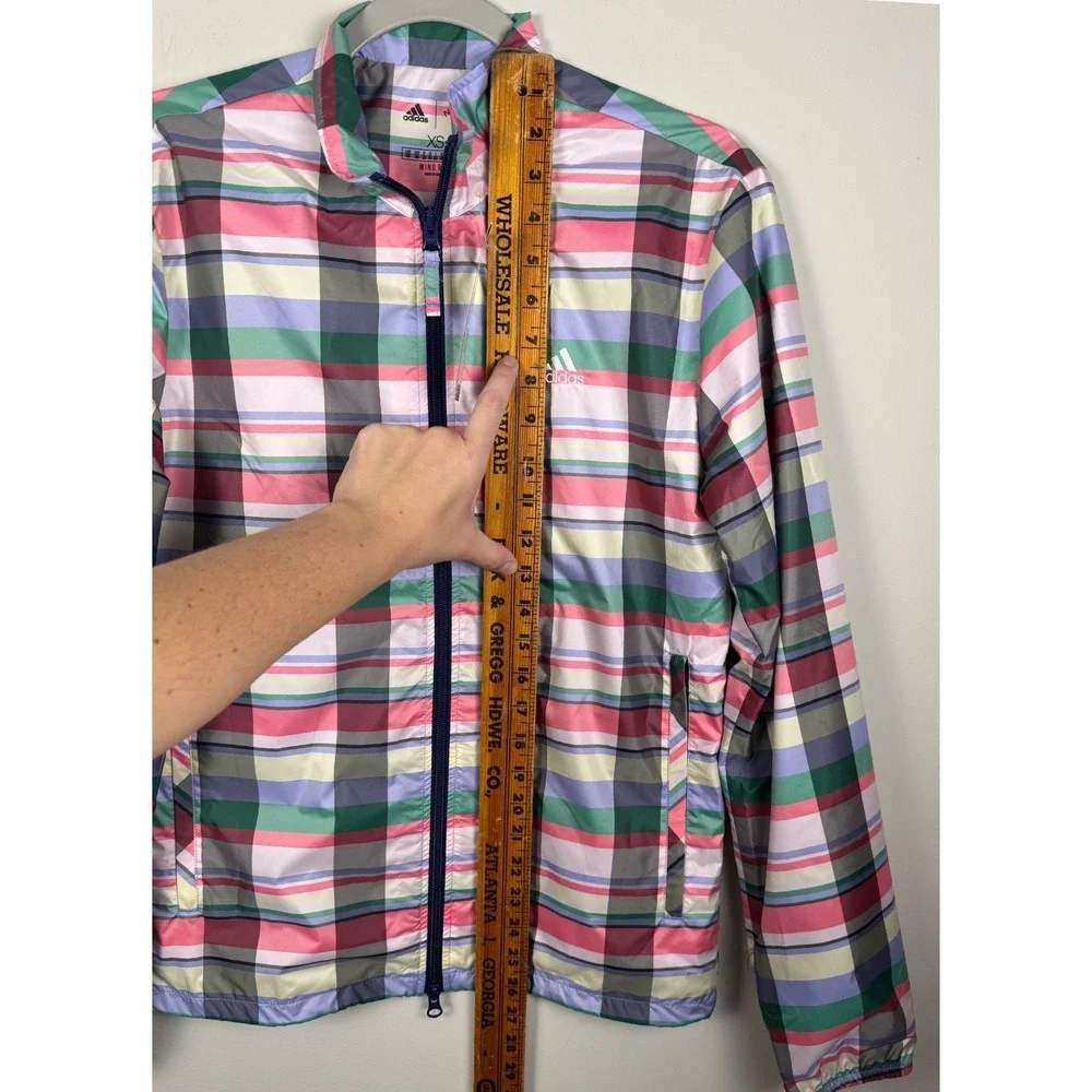 Adidas x Noah Running Jacket Plaid‎ Multicolor Full Zip XS NWT